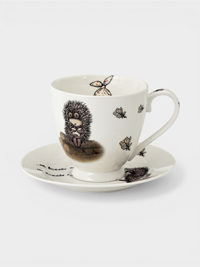 Чайная пара КОРАЛЛ «Ёжик в тумане», 400 мл, фарфор, белая - Фото 1