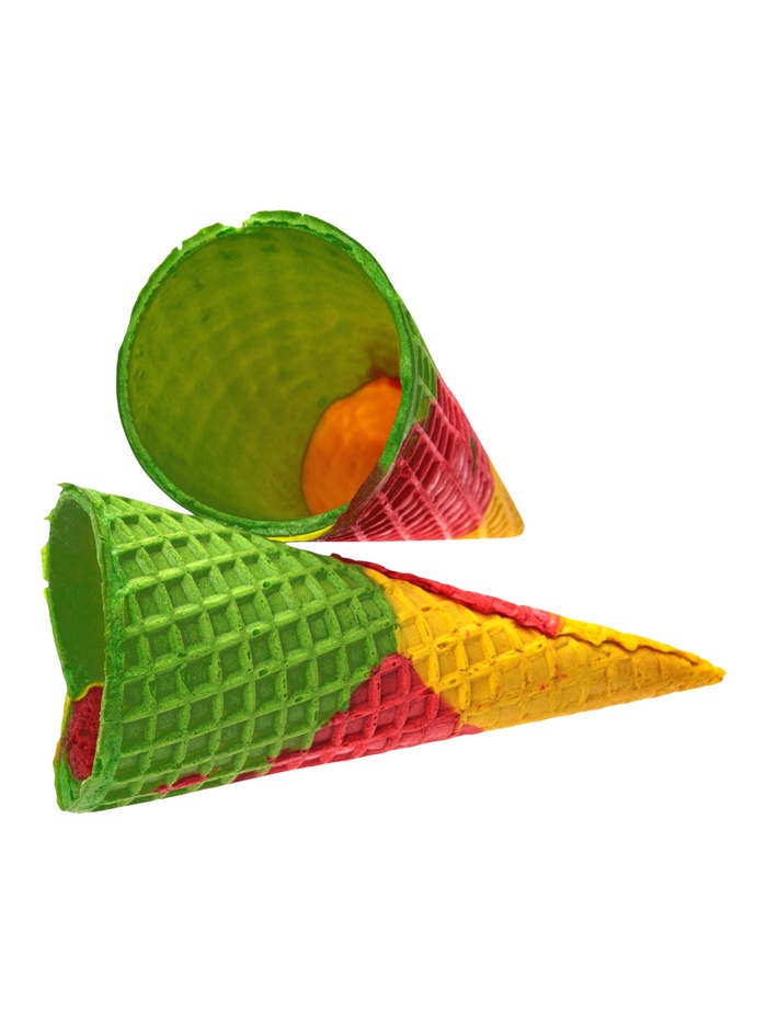 Вафельный рожок, трехцветный, 19-24 г с ровным краем, 330 шт.