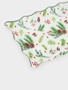 УЦЕНКА Блюдо новогоднее сервировочное Доляна «Еловые ветки», 29.5×19.5 см, стекло, белое, зелёное - Фото 5