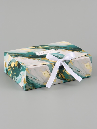 Коробка подарочная самосборная Present, 16.5×12×5 см, с лентой