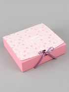 Коробка подарочная самосборная «Для тебя с любовью», 20×18×5 см, с лентой - Фото 2