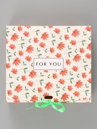 Коробка подарочная самосборная For you, 20×18×5 см, с лентой - Фото 4