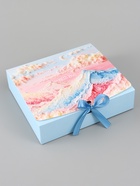 Коробка подарочная самосборная With love, 20×18×5 см, с лентой - Фото 2