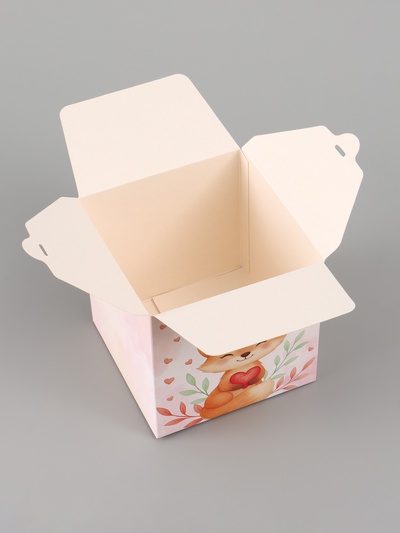 Коробка подарочная самосборная «Для тебя, с любовью», 12×12×12 см, с лентой