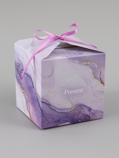 Коробка подарочная самосборная Present, 12×12×12 см, с лентой