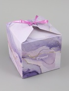 Коробка подарочная самосборная Present, 12×12×12 см, с лентой - Фото 4