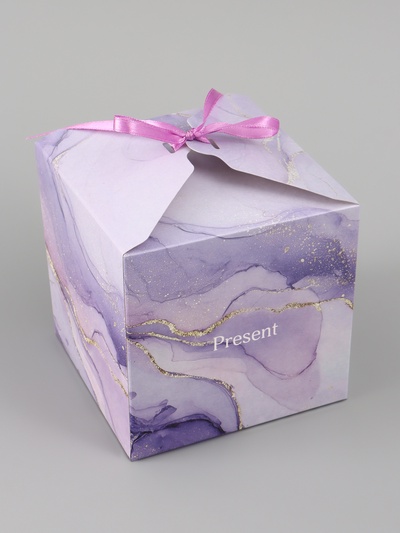 Коробка подарочная самосборная Present, 12×12×12 см, с лентой