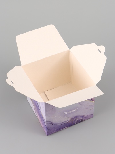 Коробка подарочная самосборная Present, 12×12×12 см, с лентой