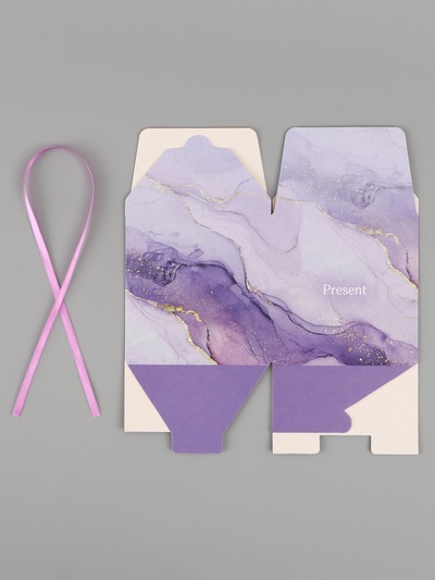 Коробка подарочная самосборная Present, 12×12×12 см, с лентой
