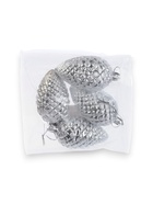 УЦЕНКА Украшение ёлочное "Снежная шишка" (набор 4 шт) 7х4,5 см, белый - Фото 2