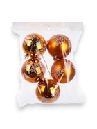 УЦЕНКА Набор шаров пластик d-8 см, 6 шт "Царство снега - ёлочка" оранжевый - Фото 2