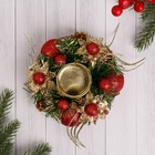 УЦЕНКА Подсвечник на одну свечу "Грациозо" с цветочками, 13 см - Фото 1