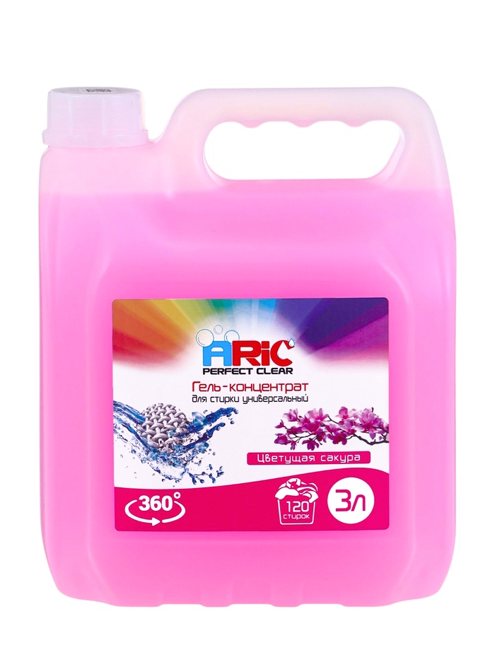 Гель-концентрат для стирки ARIC «Цветущая сакура», универсальный, канистра, 3 л