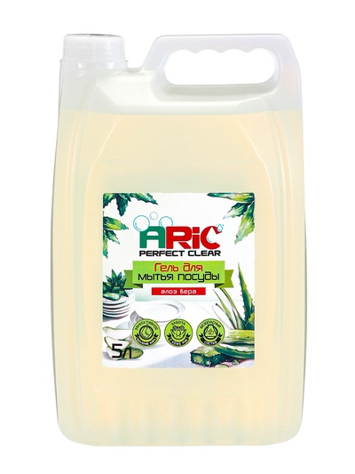 Средство для мытья посуды ARIC «Алоэ Вера», гель, безопасный состав, 5 л
