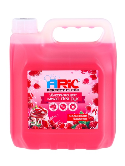 Увлажняющее жидкое мыло для рук ARIC «Малиновое варенье», гипоаллергенное, 3 л