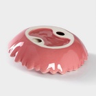 УЦЕНКА Блюдо сервировочное «Голубки на цветке», 13×13.5×3 см, керамика, розовое - Фото 5