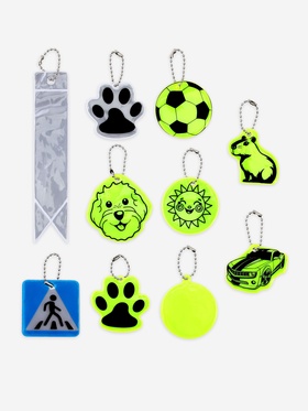 Светоотражающие элементы, набор 10 шт., разноцветные