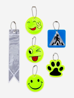 Светоотражающие элементы, набор 6 шт., разноцветные