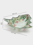 УЦЕНКА Блюдо новогоднее сервировочное Доляна «Еловые ветки», 17.7×18.5×3.5 см, стекло, белое, зелёное - Фото 2