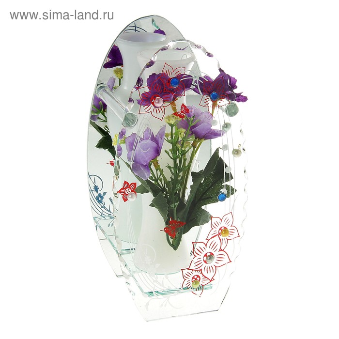 ваза стекло Калипсо цветность 20*10 см букет - Фото 1