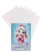 Картон белый А4, 6 листов «Пушистик», мелованный - Фото 1