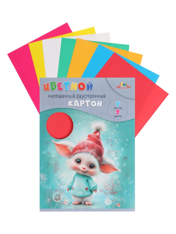 Картон цветн А4 7л 7цв 