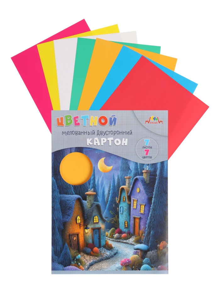 Картон цветн А4 7л 7цв 