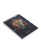 Блокнот на гребне А6 в клетку, 80 листов «Дикая кошка», 60 г/м² - Фото 2