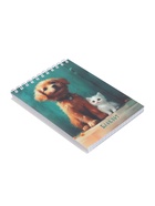 Блокнот на гребне А6 в клетку, 80 листов «Щенок и котенок», 60 г/м² - Фото 2