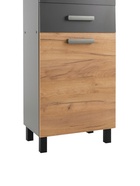 Шкаф – пенал для ванной комнаты «Пронто», с корзиной для белья, 500×330×1850 мм, цвет графит/дуб золотой - Фото 9