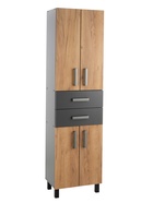 Шкаф – пенал для ванной комнаты «Пронто», с ящиками, 500×330×1850 мм, цвет графит/дуб золотой 10976699