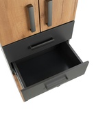 Шкаф – пенал для ванной комнаты «Пронто», с ящиками, 500×330×1850 мм, цвет графит/дуб золотой 10976699