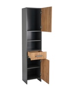 Шкаф – пенал для ванной комнаты «Пронто», 400×330×1850 мм, цвет графит/дуб золотой 10976708