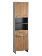 Шкаф – пенал для ванной комнаты «Пронто», 500×330×1850 мм, цвет графит/дуб золотой 10976711