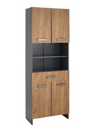 Шкаф – пенал для ванной комнаты «Пронто», 660×330×1850 мм, цвет графит/дуб золотой 10976713