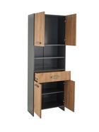 Шкаф – пенал для ванной комнаты «Пронто», 660×330×1850 мм, цвет графит/дуб золотой 10976713