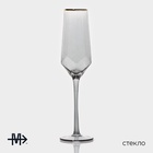 УЦЕНКА Набор бокалов для шампанского Magistro «Дарио», 180 мл, 7×27.5 см, 6 шт., стекло, графитовые - Фото 2