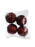 УЦЕНКА Набор шаров пластик d-10 см, 4 шт "Грейна" красный - Фото 2