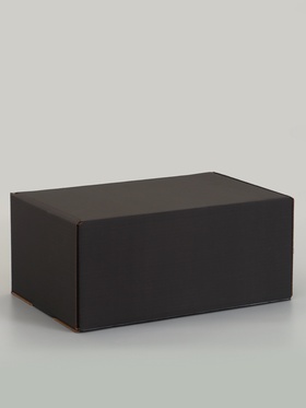 Коробка самосборная «Почтовая», черная, для подарков, хранения и отправки посылок, 40×27×18 см