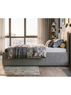 Кровать односпальная, спальное место 900×2000 мм, велюр, цвет серый - Фото 5