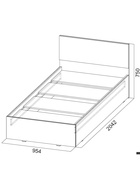 Кровать односпальная, спальное место 900×2000 мм, велюр, цвет серый 11007064