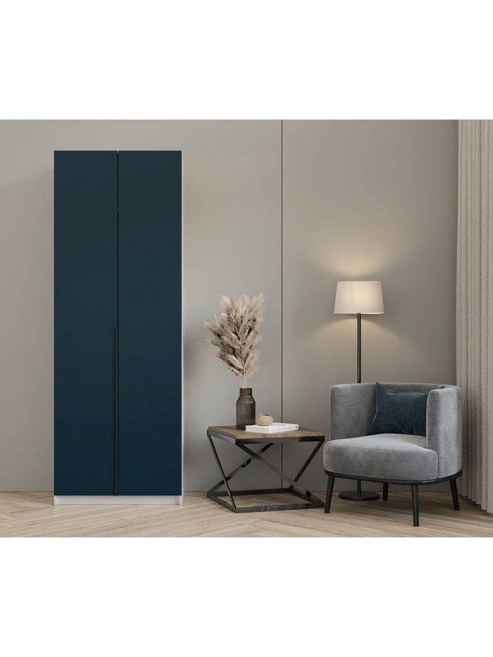 Шкаф прямой двухстворчатый «Хит 0.8», 800×506×2216 мм, цвет белый/зелёно-синий - Фото 1