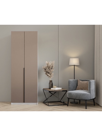 Шкаф прямой двухстворчатый «Хит 0.8», 800×506×2216 мм, цвет белый/мокко