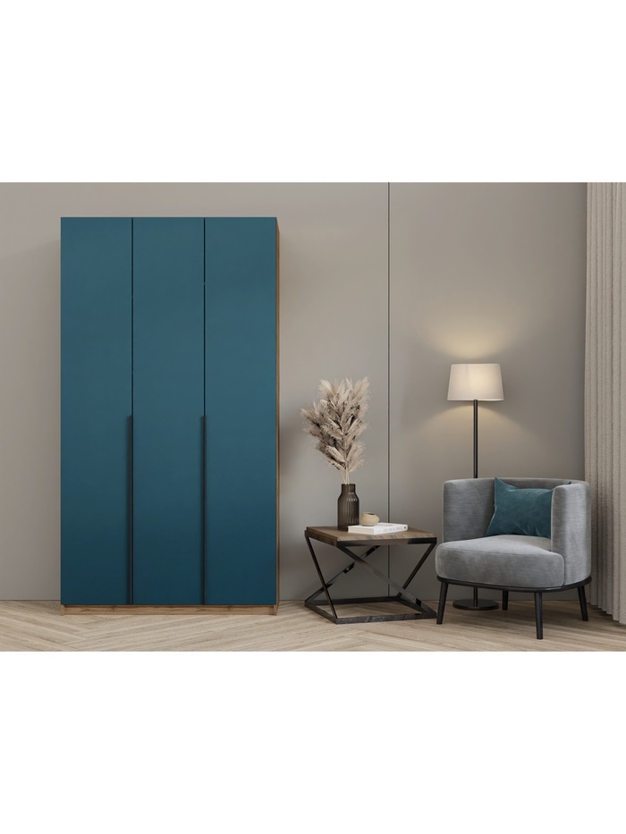 Шкаф прямой трёхстворчатый «Хит 1.2», 1200×506×2216 мм, цвет дуб вотан/аквамарин - Фото 1