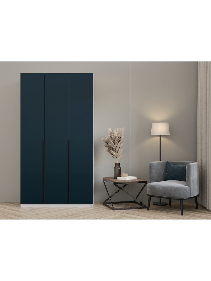 Шкаф прямой трёхстворчатый «Хит 1.2», 1200×506×2216 мм, цвет белый/зелёно-синий - Фото 1