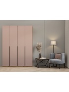 Шкаф прямой четырёхстворчатый «Хит 1.6», 1600×506×2216 мм, цвет дуб вотан/пудра  (артикул 11013548)  большой выбор товаров оптом и в розницу по низким ценам с доставкой