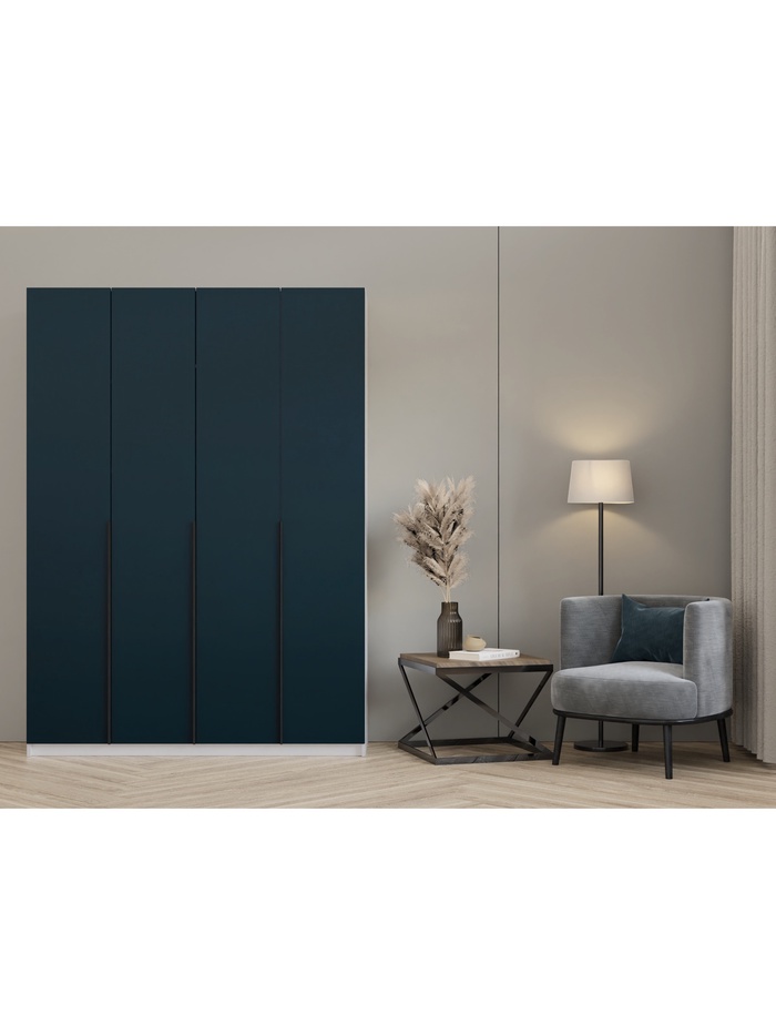 Шкаф прямой четырёхстворчатый «Хит 1.6», 1600×506×2216 мм, цвет белый/зелёно-синий - Фото 1