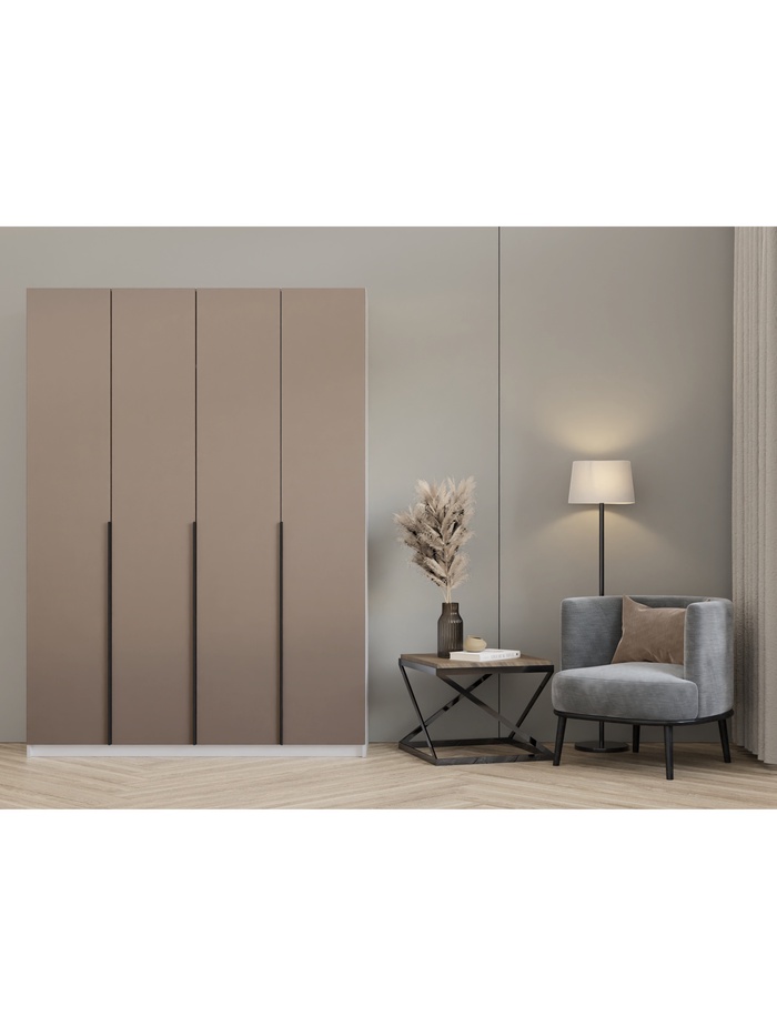 Шкаф прямой четырёхстворчатый «Хит 1.6», 1600×506×2216 мм, цвет белый/мокко - Фото 1