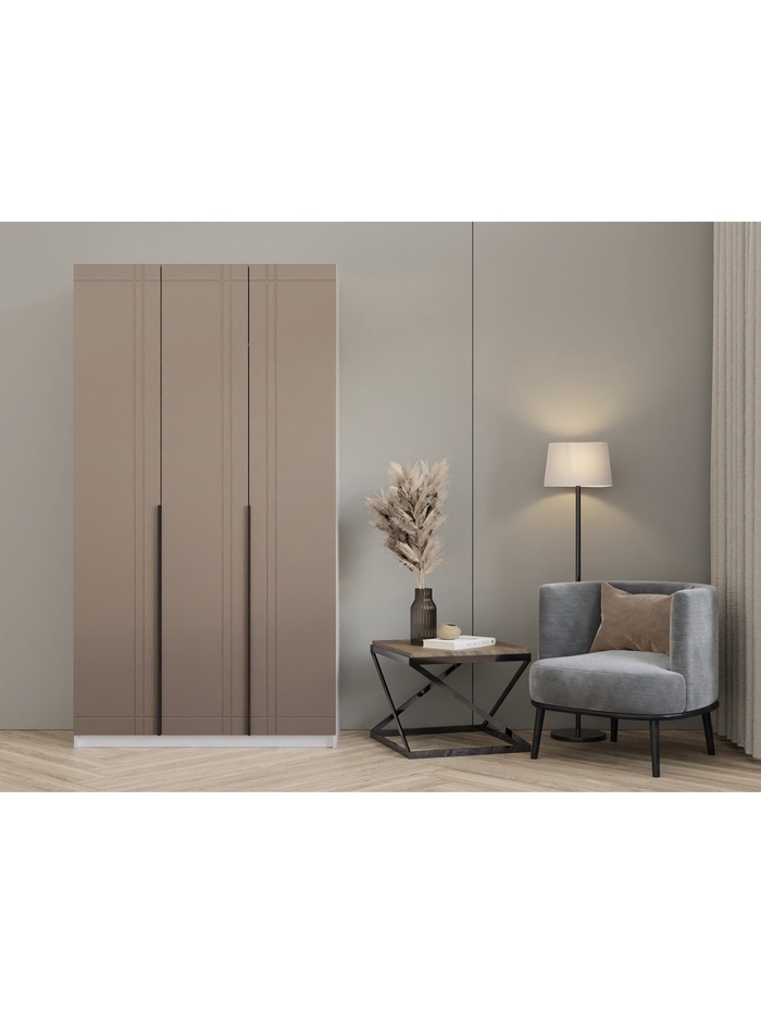 Шкаф прямой трёхстворчатый «Вертикаль 1.2», 1200×506×2216 мм, цвет белый/мокко - Фото 1