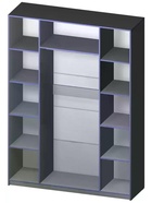 Шкаф прямой четырёхстворчатый «Вертикаль 1.6», 1600×506×2216 мм, цвет дуб вотан/аквамарин  (артикул 11013565)  большой выбор товаров оптом и в розницу по низким ценам с доставкой